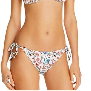 Shoshanna White Veranda Floral Ring Triangle Bikini Bottom SZ:Medium